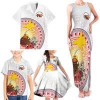 Hapi De Bilong Indipendens Papua New Guinea Family Matching Tank Maxi Dress and Hawaiian Shirt PNG Lime Pot