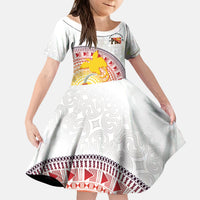 Hapi De Bilong Indipendens Papua New Guinea Kid Short Sleeve Dress PNG Lime Pot