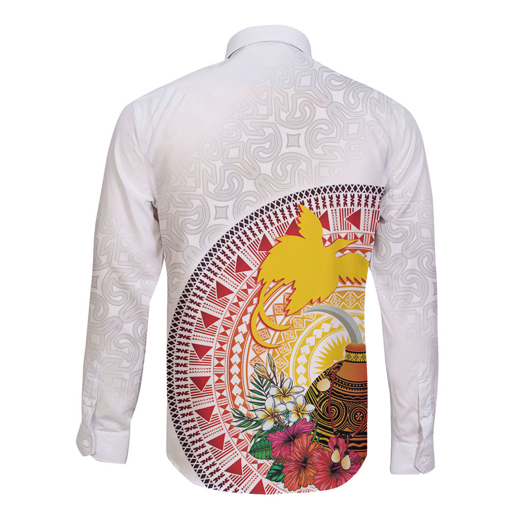 Hapi De Bilong Indipendens Papua New Guinea Long Sleeve Button Shirt PNG Lime Pot