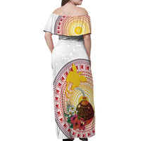 Hapi De Bilong Indipendens Papua New Guinea Off Shoulder Maxi Dress PNG Lime Pot