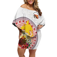 Hapi De Bilong Indipendens Papua New Guinea Off Shoulder Short Dress PNG Lime Pot