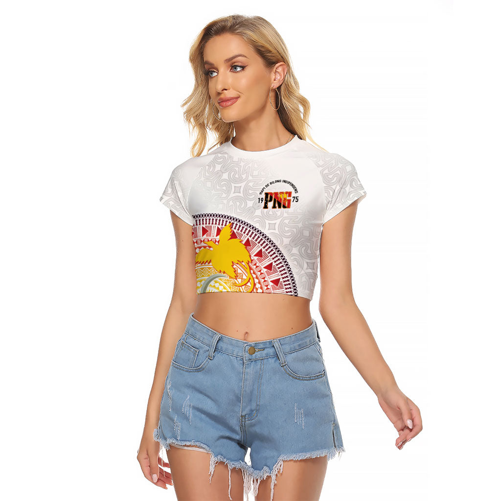 Hapi De Bilong Indipendens Papua New Guinea Raglan Cropped T Shirt PNG Lime Pot