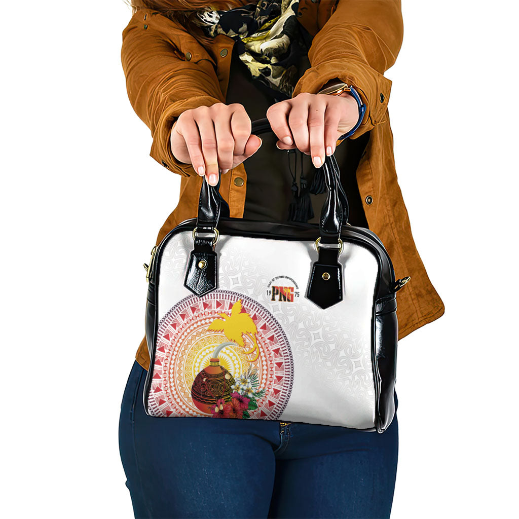 Hapi De Bilong Indipendens Papua New Guinea Shoulder Handbag PNG Lime Pot LT7 One Size White - Polynesian Pride