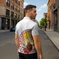 Hapi De Bilong Indipendens Papua New Guinea Zipper Polo Shirt PNG Lime Pot