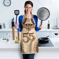 Bula Fiji Day 55th Anniversary Masi Tapa Apron Emerald Jubilee - Beige - Polynesian Pride