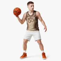 Bula Fiji Day 55th Anniversary Masi Tapa Basketball Jersey Emerald Jubilee - Beige LT7 - Polynesian Pride