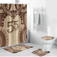 Bula Fiji Day 55th Anniversary Masi Tapa Bathroom Set Emerald Jubilee - Beige - Polynesian Pride