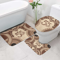 Bula Fiji Day 55th Anniversary Masi Tapa Bathroom Set Emerald Jubilee - Beige - Polynesian Pride