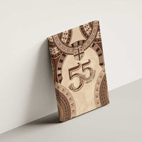 Bula Fiji Day 55th Anniversary Masi Tapa Canvas Wall Art Emerald Jubilee - Beige - Polynesian Pride