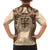 Bula Fiji Day 55th Anniversary Masi Tapa Family Matching Off The Shoulder Long Sleeve Dress and Hawaiian Shirt Emerald Jubilee - Beige - Polynesian Pride
