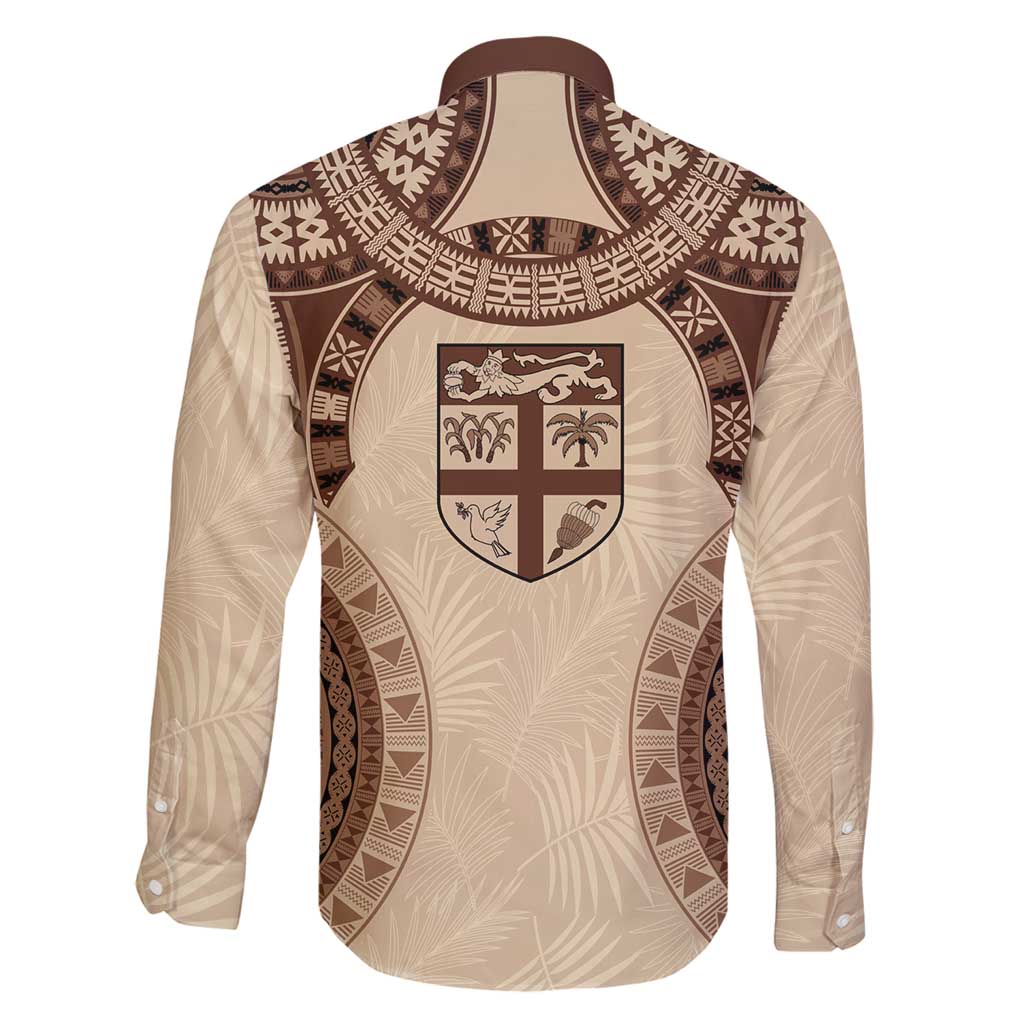 Bula Fiji Day 55th Anniversary Masi Tapa Family Matching Off Shoulder Short Dress and Hawaiian Shirt Emerald Jubilee - Beige - Polynesian Pride