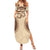 Bula Fiji Day 55th Anniversary Masi Tapa Family Matching Summer Maxi Dress and Hawaiian Shirt Emerald Jubilee - Beige - Polynesian Pride