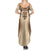 Bula Fiji Day 55th Anniversary Masi Tapa Family Matching Summer Maxi Dress and Hawaiian Shirt Emerald Jubilee - Beige - Polynesian Pride