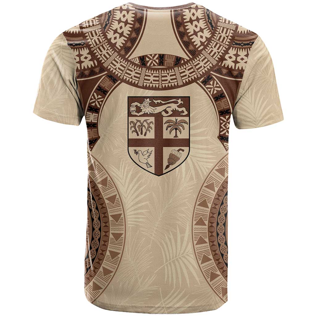 Bula Fiji Day 55th Anniversary Masi Tapa T Shirt Emerald Jubilee - Beige - Polynesian Pride