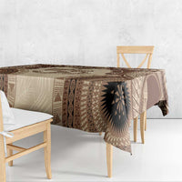Bula Fiji Day 55th Anniversary Masi Tapa Tablecloth Emerald Jubilee - Beige - Polynesian Pride