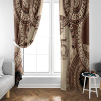 Bula Fiji Day 55th Anniversary Masi Tapa Window Curtain Emerald Jubilee - Beige - Polynesian Pride