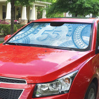 Bula Fiji Day 55th Anniversary Masi Tapa Auto Sun Shade Emerald Jubilee - Turquoise - Polynesian Pride