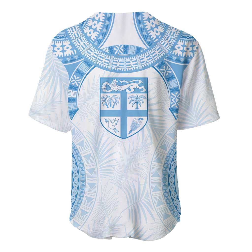 Bula Fiji Day 55th Anniversary Masi Tapa Baseball Jersey Emerald Jubilee - Turquoise - Polynesian Pride