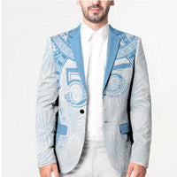 Bula Fiji Day 55th Anniversary Masi Tapa Blazer Emerald Jubilee - Turquoise - Polynesian Pride