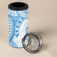 Bula Fiji Day 55th Anniversary Masi Tapa 4 in 1 Can Cooler Tumbler Emerald Jubilee - Turquoise - Polynesian Pride
