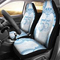 Bula Fiji Day 55th Anniversary Masi Tapa Car Seat Cover Emerald Jubilee - Turquoise - Polynesian Pride
