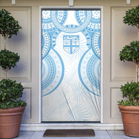 Bula Fiji Day 55th Anniversary Masi Tapa Door Cover Emerald Jubilee - Turquoise - Polynesian Pride