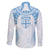 Bula Fiji Day 55th Anniversary Masi Tapa Family Matching Off The Shoulder Long Sleeve Dress and Hawaiian Shirt Emerald Jubilee - Turquoise - Polynesian Pride
