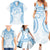 Bula Fiji Day 55th Anniversary Masi Tapa Family Matching Summer Maxi Dress and Hawaiian Shirt Emerald Jubilee - Turquoise - Polynesian Pride