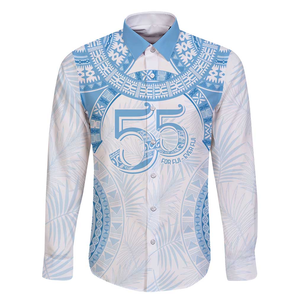 Bula Fiji Day 55th Anniversary Masi Tapa Family Matching Summer Maxi Dress and Hawaiian Shirt Emerald Jubilee - Turquoise - Polynesian Pride