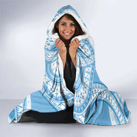 Bula Fiji Day 55th Anniversary Masi Tapa Hooded Blanket Emerald Jubilee - Turquoise - Polynesian Pride