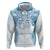 Bula Fiji Day 55th Anniversary Masi Tapa Hoodie Emerald Jubilee - Turquoise - Polynesian Pride
