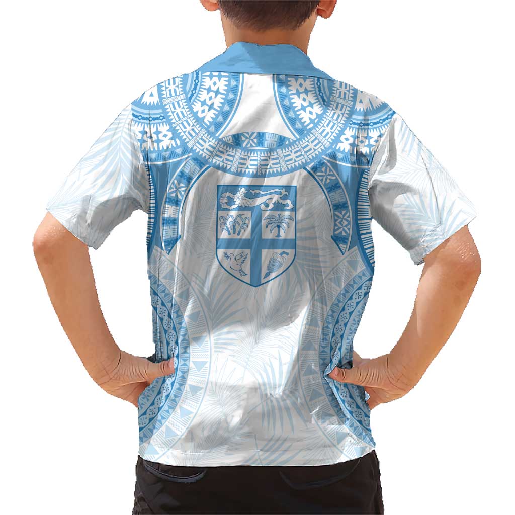 Bula Fiji Day 55th Anniversary Masi Tapa Kid Hawaiian Shirt Emerald Jubilee - Turquoise LT7 - Polynesian Pride