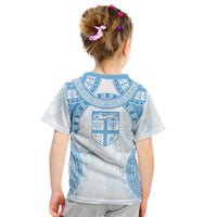 Bula Fiji Day 55th Anniversary Masi Tapa Kid T Shirt Emerald Jubilee - Turquoise - Polynesian Pride