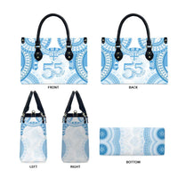 Bula Fiji Day 55th Anniversary Masi Tapa Leather Bag Emerald Jubilee - Turquoise - Polynesian Pride