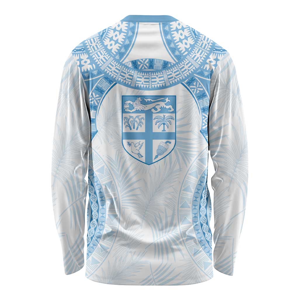 Bula Fiji Day 55th Anniversary Masi Tapa Long Sleeve Shirt Emerald Jubilee - Turquoise LT7 - Polynesian Pride