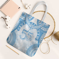 Bula Fiji Day 55th Anniversary Masi Tapa Tote Bag Emerald Jubilee - Turquoise - Polynesian Pride