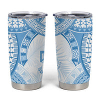Bula Fiji Day 55th Anniversary Masi Tapa Tumbler Cup Emerald Jubilee - Turquoise - Polynesian Pride