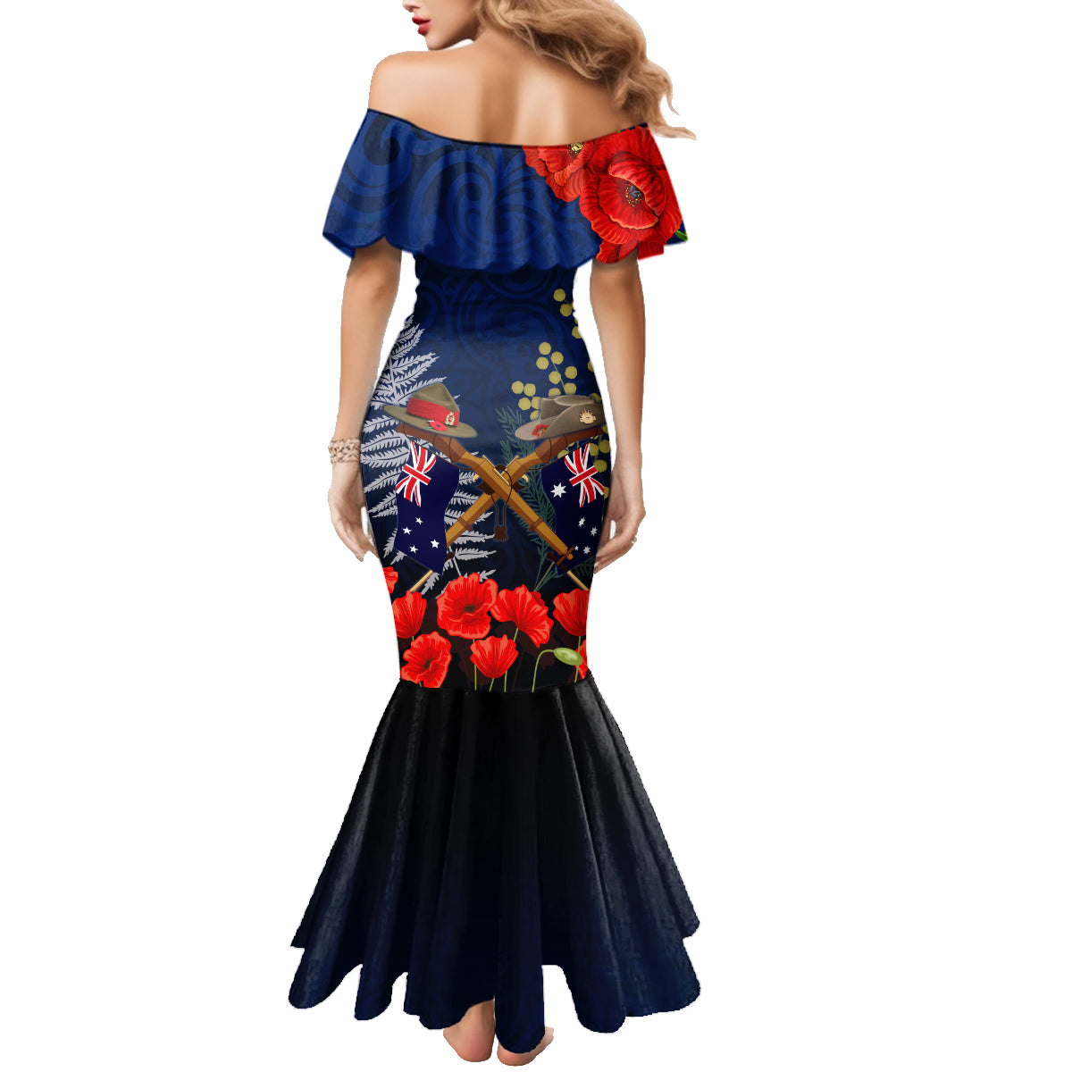 Anzac Day Aussie Mix Maori In Memories Family Matching Mermaid Dress and Hawaiian Shirt LT7 - Polynesian Pride