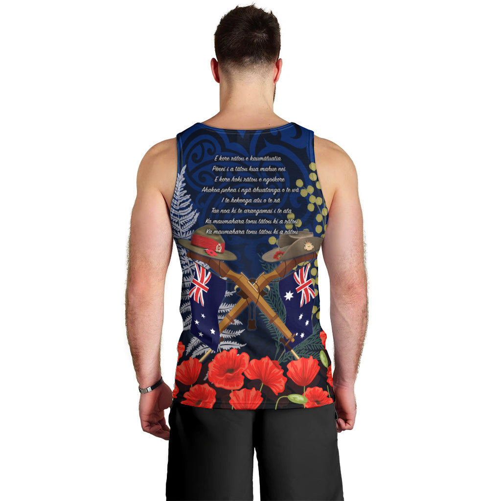 Anzac Day Aussie Mix Maori In Memories Men Tank Top LT7 - Polynesian Pride