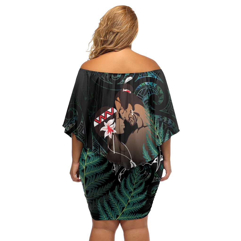 Maori Hongi Valentine Off Shoulder Short Dress Aroha Ahau Ki A Koe