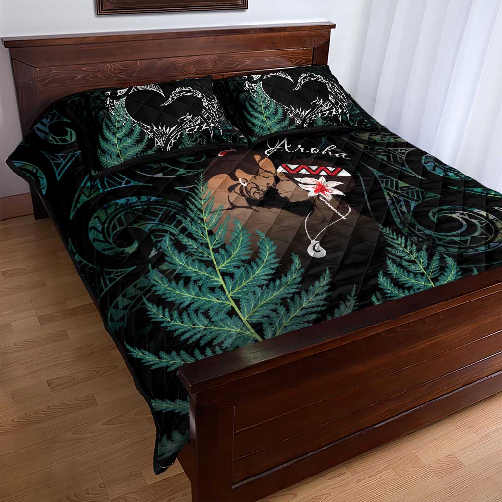 Maori Hongi Valentine Quilt Bed Set Aroha Ahau Ki A Koe
