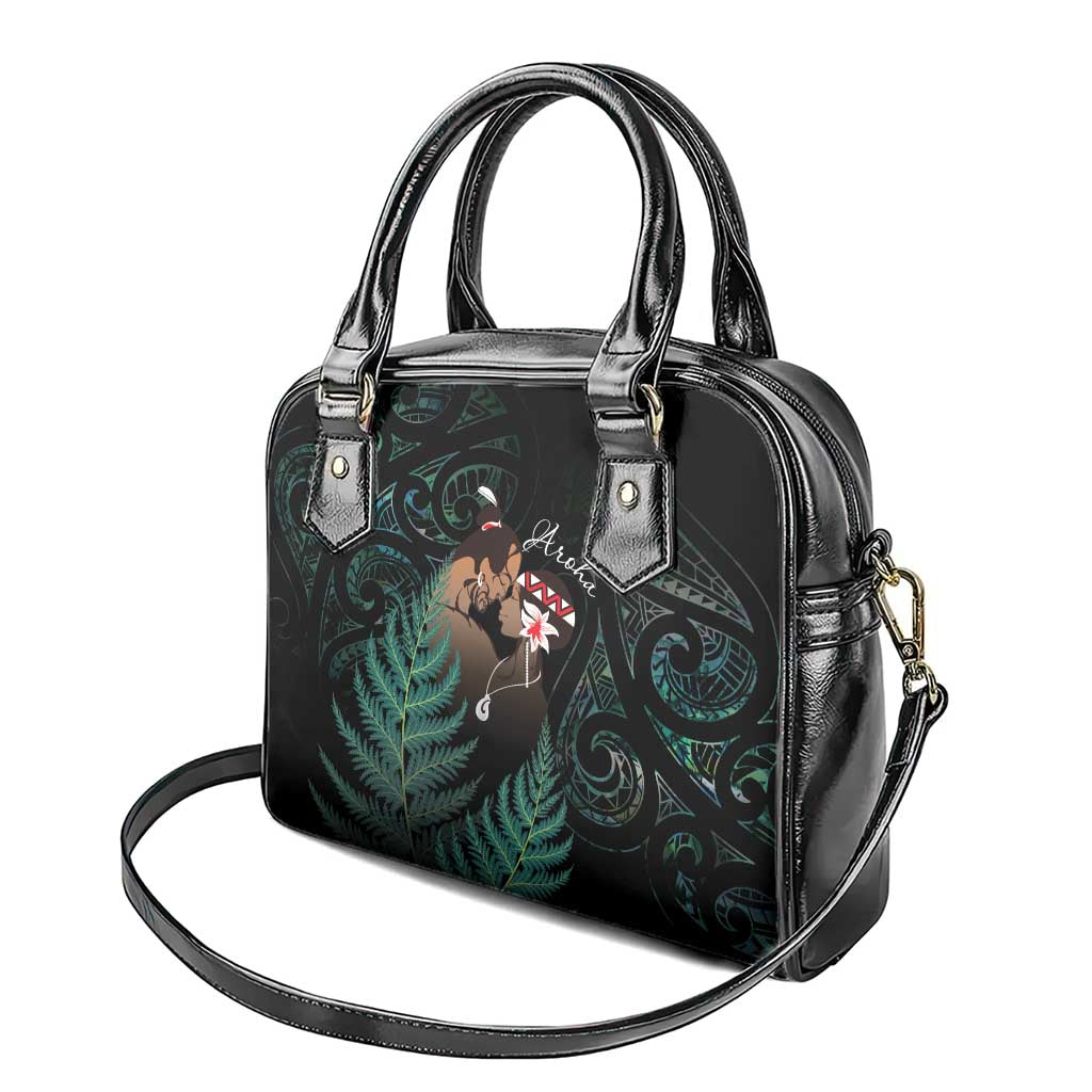 Maori Hongi Valentine Shoulder Handbag Aroha Ahau Ki A Koe