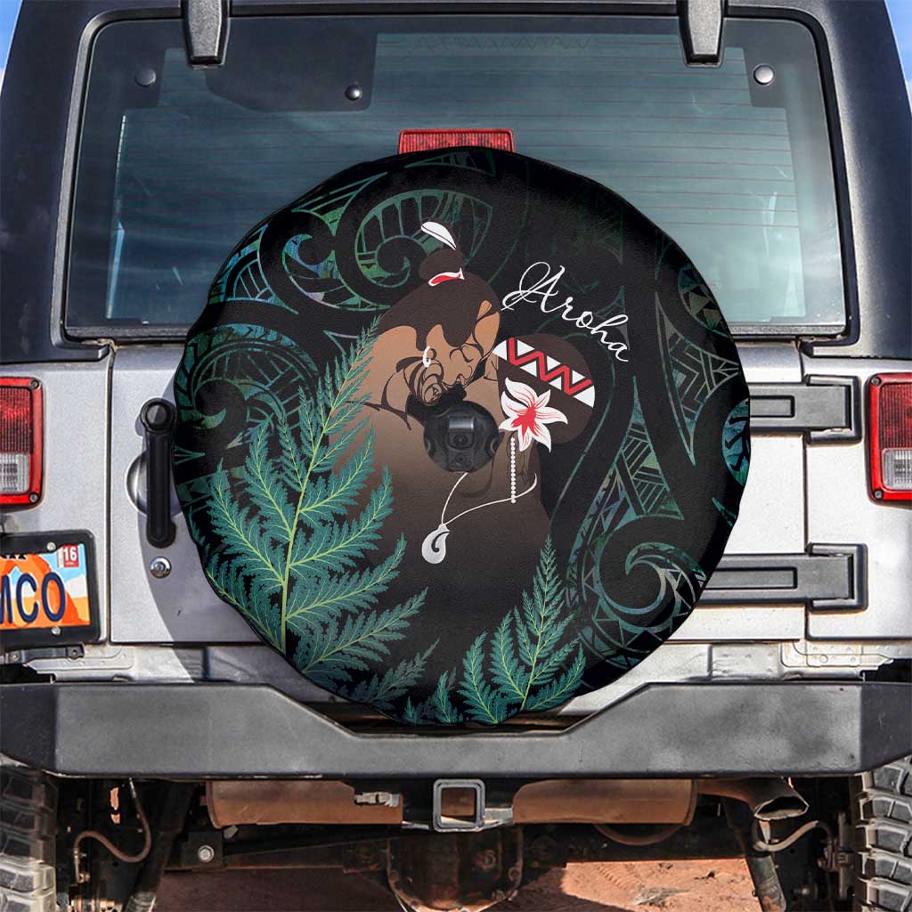 Maori Hongi Valentine Spare Tire Cover Aroha Ahau Ki A Koe LT7 Emerald - Polynesian Pride