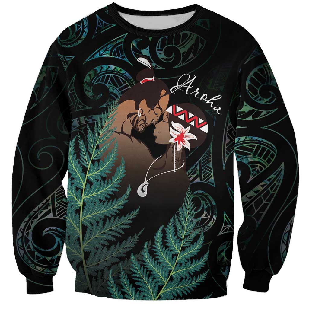 Maori Hongi Valentine Sweatshirt Aroha Ahau Ki A Koe