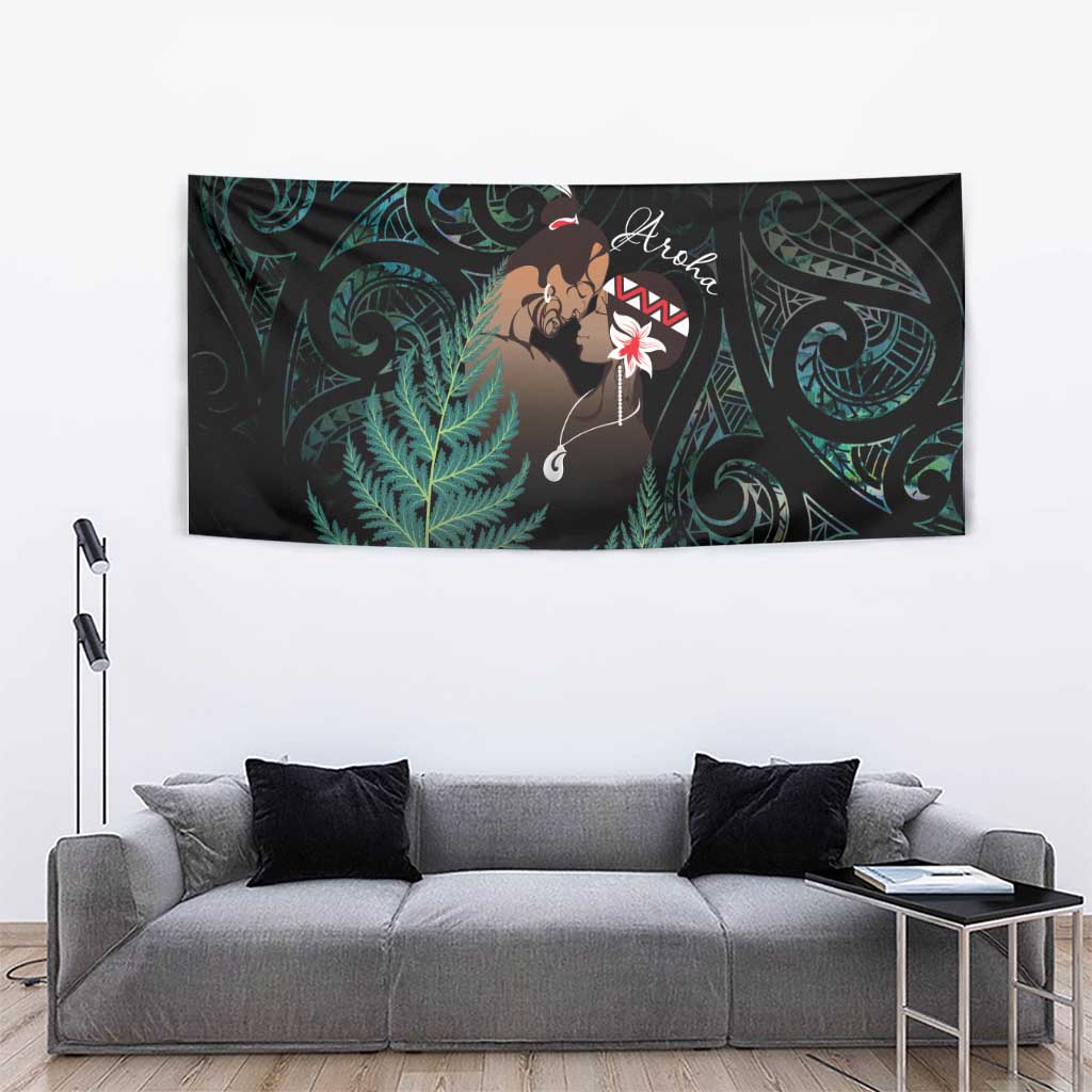 Maori Hongi Valentine Tapestry Aroha Ahau Ki A Koe