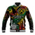 Vanuatu Indipendens Dei Baseball Jacket Mix Traditional Sand Drawing