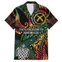Vanuatu Indipendens Dei Family Matching Short Sleeve Bodycon Dress and Hawaiian Shirt Mix Traditional Sand Drawing