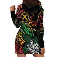 Vanuatu Indipendens Dei Hoodie Dress Mix Traditional Sand Drawing