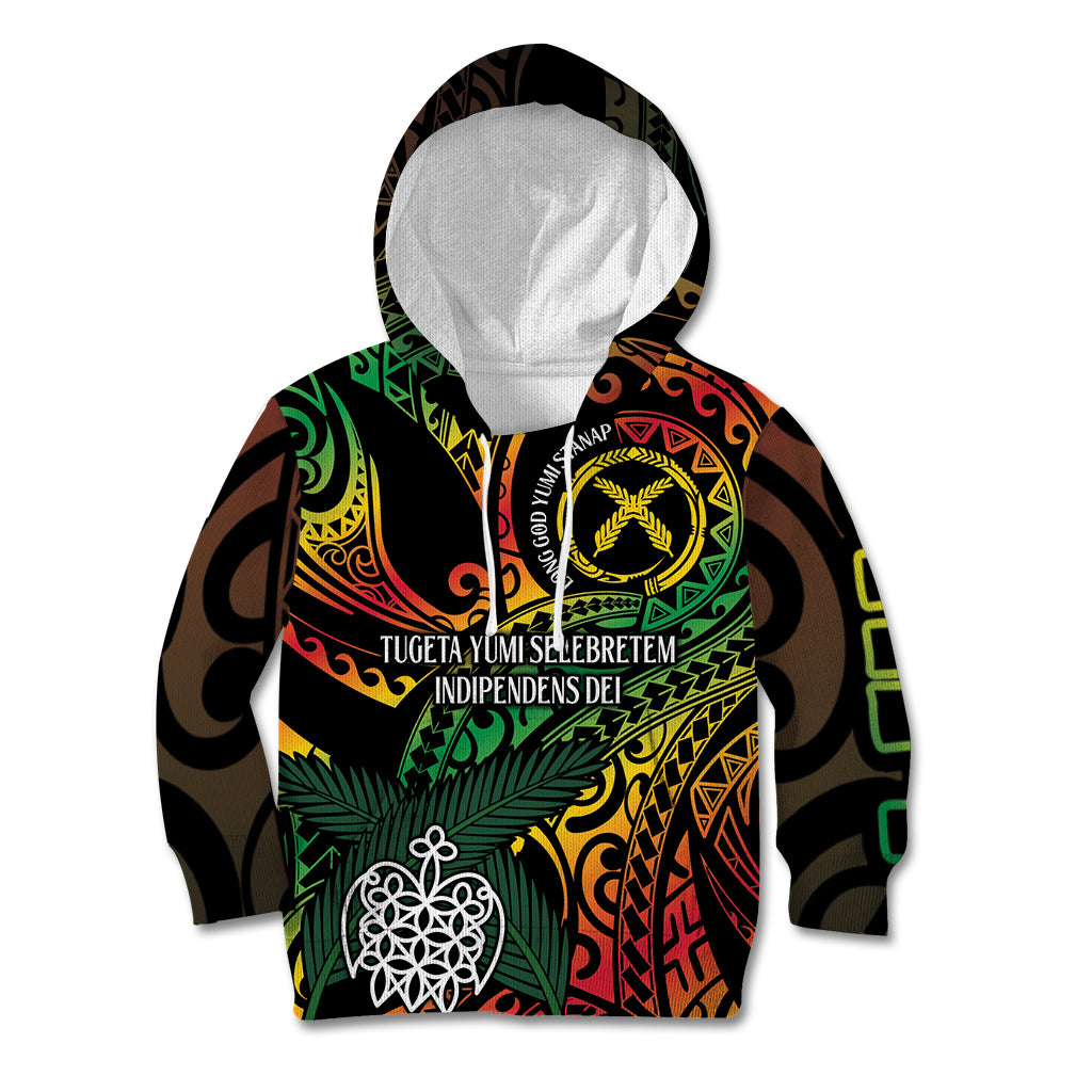 Vanuatu Indipendens Dei Kid Hoodie Mix Traditional Sand Drawing