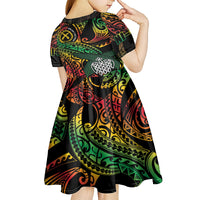Vanuatu Indipendens Dei Kid Short Sleeve Dress Mix Traditional Sand Drawing